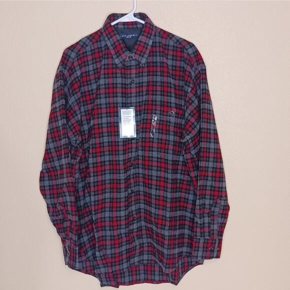 Ivy Crew Classics Flannel Shirt Large Red Plaid Mens Long Sleeve Button Up - Picture 1 of 11